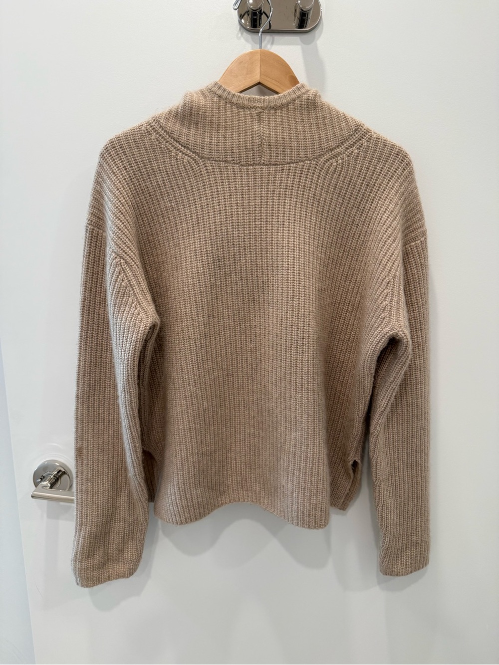 Naked Cashmere Beige Ribbed Sweater | 100% Cashmere Hooded Pullover